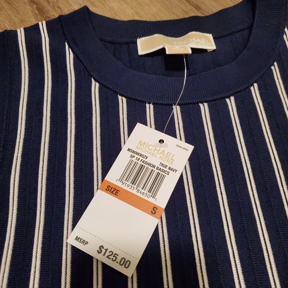 Michael Kors Navy & White Stripe Top - Picture 3 of 7